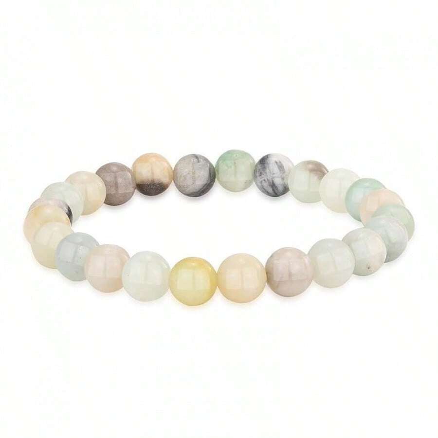 Vibe Green Jade Bracelet - Healing Wealth Bracelet - Jade Beaded Bracelet Women Men - Bring Good Luck Prosperity And Emotional Balance - Adjustable Size - 天河石 - 查看 1