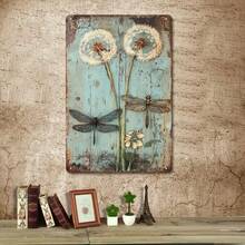 1PC Vintage Metal Sign, Sunflower And Dragonfly, Rustic Flower Decor, High-Quality Tin, Fade-Resistant, Ideal For Living Rooms, Kitchens, Farmhouses, 8x12 Inches / 20x30 Cm - 8x12 inch/20x30cm-1 cái - Xem 5