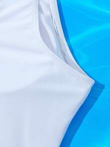 2pcs Women's Fashion Surfing Graphic Print Bowknot Strap Bikini Swimsuit Set - White - View 5