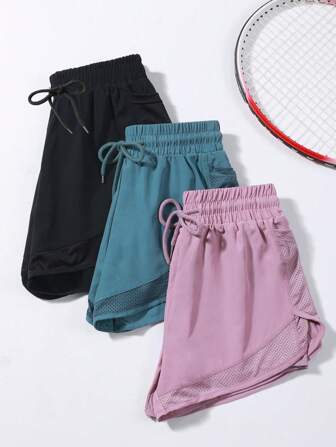 Set de 3 pantalones cortos de tenis para mujeres, con diseño de bolsillo cómodo, aptos para mujer, apropiados para correr, tenis y otros deportes