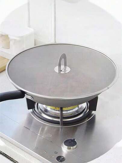 Fine Mesh Splatter Screen - Stainless Steel Air Fryer Splatter Guard With Anti-Splash Cover - Anti-Oil Splash Mesh Pot Cover - Ideal For Home Cooking - Kitchen Accessories