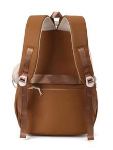 Extra Large Capybara Print Backpack - Cute Patchwork Design, Nylon Material, Lightweight Student Backpack Suitable For High School And College, Korean Style