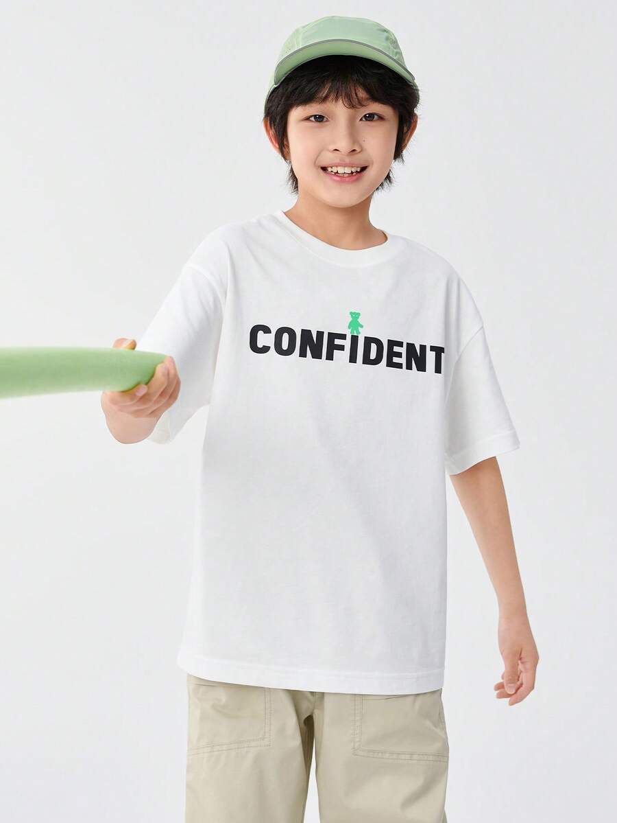 Balabala Kids' Short-Sleeve Quick-Dry T-Shirt, Lightweight Wear - Original White - View 1