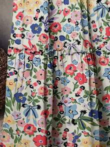 Women's Casual Floral Print Drawstring Waist Skirt, Summer - Multicolor - View 4