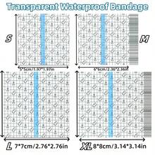 50pcs Clear Waterproof Bandages, Transparent Adhesive Dressing Waterproof Film Dressing Tape For Tattoo, Swimming, Stretching Protection - White - View 6