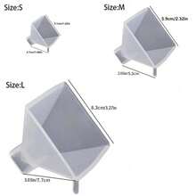 1pc Crystal Resin High Transparency Pyramid Silicone Mold, DIY Triangle Cone Handcraft Art Candle, Soap, Decor Home Accessories - Multiple Specifications - View 4