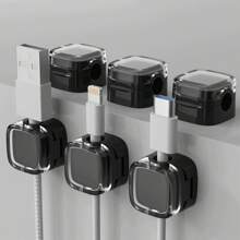 6pcs/3pcs/1pc(Trial Pack) Magnetic Cable Clips, Magnetic Desktop Cable Clips, Slot Cable Clips - Cable Organizer, Cable Management, Cable Clips For Cable Organizer, Desktop Cable Organizer Cable Clips, Charging Cable Clips, Bedside Cabinet Cable Organizer Cable Clips, USB Cable/Power Cord/Wire Self-Adhesive Cable Management, For Car And Desk, Home And Office