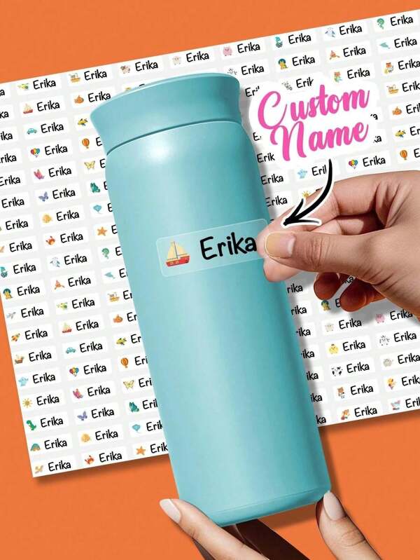 60/120/180pcs Custom Transparent Waterproof Name Labels For School Supplies, Personalized Stickers For Water Bottles, Lunch Boxes, And Personal Items, Ideal For Daycare, Camp, And Sports Activities, Seal, No-Iron, Reusable, Adhesive Cute, Adorable, Colorful Custom, Personalized, Unique Ideal Gifts For Him Her, Family, Friends, Son, Daughter, School Students For Anniversaries, For Children's Day Home, School