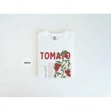 Oversized Tops Tomato Shirt Shirt Tomato Girl Aesthetic Farmers Market Shirt Tomato Lover Garden Shirt Fruit And Vegetable Cottagecore Shirt - 白色 - 查看 2
