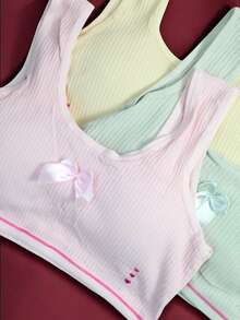 Top peadolescente Con detalle de Moño a centro t corazonxitos con relieve - Multicolor - Ver 7