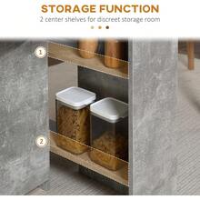 Folding Dining Table, Drop Leaf Table For Small Spaces With 2-Tier Shelves, Small Kitchen Table With Rolling Casters, Cement Grey - Cement Grey - View 5