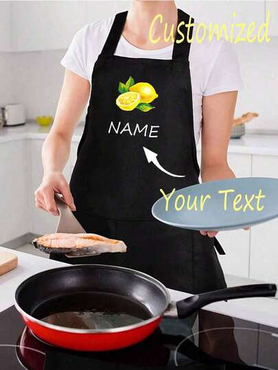 1st Vibrant Citroner Mönstertryck Förkläde Anpassat för Pappa Pappa Män Kvinnor Anpassat namn Logotyp Kock Matlagning Köksförkläde Personligt kök Vattentätt förkläde Anpassad logotyp Bildnamn Kock Köksförkläde Perfekt för mamma Make Flickvän Pojkvän Fars dag Alla hjärtans dag Mors dag Födelsedag Examen Bröllop Kärlek Unikt