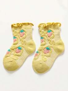 1 Pair Kids Cartoon Fruit Pattern Breathable Mesh Socks, Suitable For Boys And Girls To Wear In Spring And Summer - Multicolor - View 13