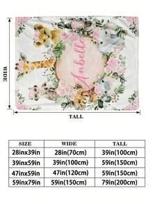 1pc Custom Personalized Color Name Throw Blanket, With Pink Animal Party Blanket For Girl Boy Great Holiday Gift For Daughter,Son,Classmates, Friends,Super Soft Warm Gorgeous Cozy, For All Seasons, Suitable For Indoor, Camping, Air-Conditioned Room, Sofa, Living Room,Bedroom,Home,Halloween, Ideal Gift For Children's Day, Christmas, Birthday - Multicolor - View 5