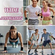 2 Pieces Sweatband Sports Wristband Suitable For Men And Women, Breathable Wristband Sweatband Suitable For Tennis, Basketball, Running, Gym, Exercise, Badminton, And Various Fitness Activities Gym Gym Wristbands Accessories - Multicolor - View 6