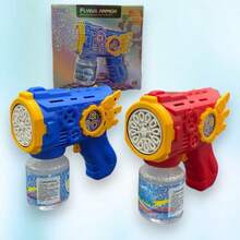 Automatic Bubble Blower Machine, Colorful, Kids Toy, Blue Red, 50ML - Blue+Refill - View 3