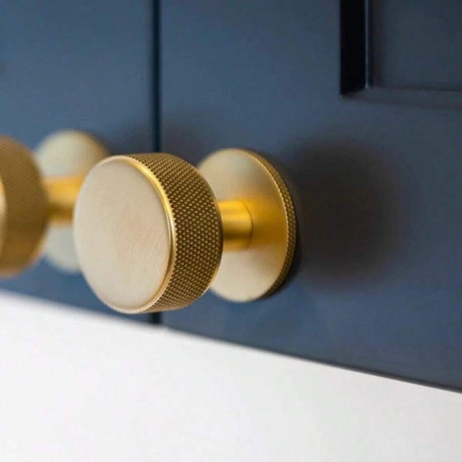 1 件欧式木质橱柜/抽屉拉手，适用于衣柜、碗橱、梳妆台、床头柜 - 金色 - 查看 1