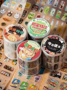 1 Gói Nhãn Dán Chống Thấm Nước Phong Cách Snack Retro, Làm Bằng Chất Liệu PET Dùng Cho Sổ Lưu Niệm, Trang Trí Điện Thoại, Viết Nhật Ký, Đồ Dùng Học Tập, Trở Lại Trường Học - Nhiều màu - Xem 9