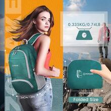 ZOMAKE Ultraligera Plegable Mochila, 30L Resistente Agua Viaje Mochila Liviana Empacable Bolsa Acampar Senderismo camina Mochila - Verde del ejército - Ver 2