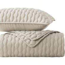 Blue Quilt King Size Bedding Sets With 2 Pillow Shams, Lightweight Soft Bedspread Coverlet, Quilted Blanket Thin Comforter Bed Cover All Season, 3 Pieces, 104x90 Inches, All - Season Bedding - 米色 - 查看 10