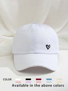 1 件心形印花棒球帽，透气可调节户外棒球帽，女士高尔夫太阳帽，男士时尚弧形帽檐太阳帽，男女通用 Y2K 太阳帽