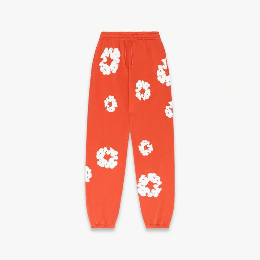 Denim Tears Sweatpants 'The Cotton Wreath' Orange (FW23) 401-090-30 Pants For Unisex Adult - SOLE SERIOUSS - 橘色 - 查看 1