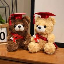 Graduation PhD Cap With Teddy Bear Ribbon | Creative Graduation Souvenir, Plush Teddy Bear Doll, Dorm Decor Photo Prop, Gift For Teacher, Classmate, Friend For Graduation Season