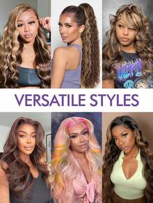 CEXXY Highlight Brown Body Wave Bundles Human Hair 18 20 22 24 Inch 4 Bundles Ombre Blonde Bundles Human Hair Extensions Natural Brazilian Virgin Unprocessed Human Hair - 間色 - 查看 10
