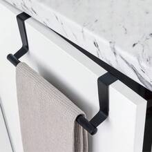 1pc Kitchen Sink Towel Rack Set, Large + Small, Cabinet Door Hanging Towel Holder In Black/Silver/White, No-Drill For Cabinet Doors, Drawers, Multi-Purpose Towel Rack - White - View 15