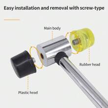 4 件套戒指测量工具 - 25 毫米橡胶锤、戒指棒、戒指测量尺、测量尺，用于戒指维修和尺寸测量