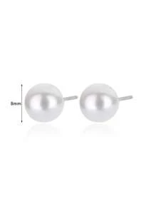 1Pair Minimalist Small Pearl Stud Earrings For Women Faux Pearl Earrings Classic White Round Pearl Stud Earrings Wedding Jewelry Bridesmaid Gift