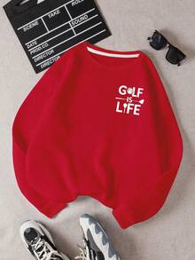 Women S Clothing GOLF IS LIFE Women's Fashion Sweatshirts - Red - View 1