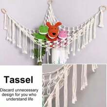 NetHong Kids Toy Hammock Hand-Woven Soft Storage Mesh Net For Teddy Bear Bedroom Cuddly - White - View 11