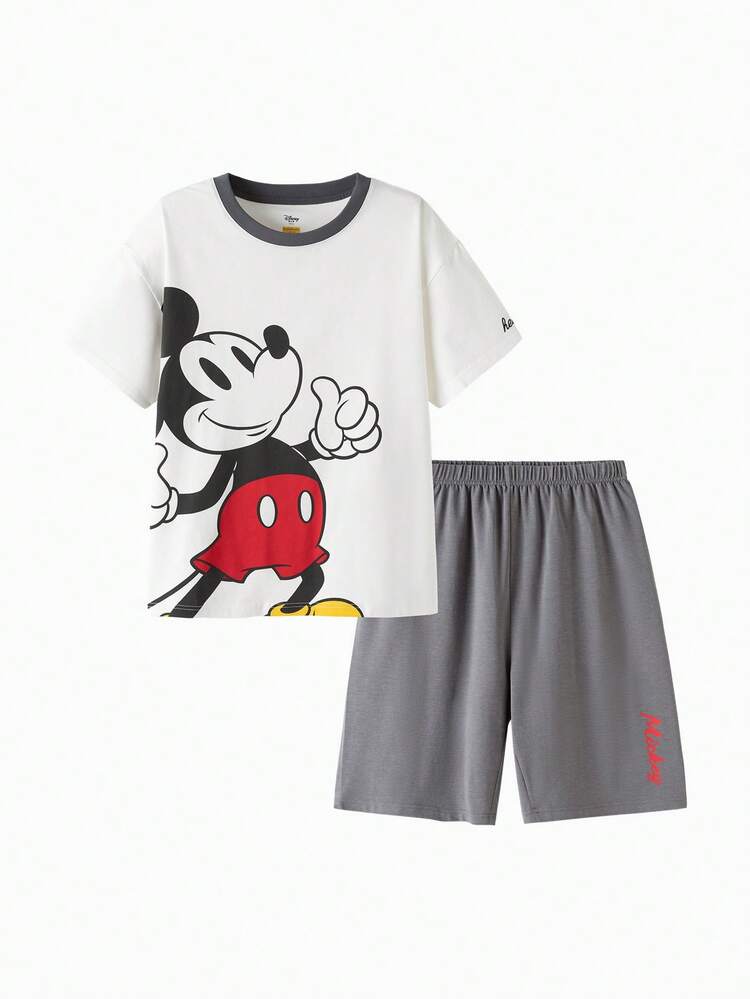 Balabala Boys/Girls Pajama Set - Cute Sleepwear, Short Sleeve Top And Shorts, Comfortable Children Pajamas - White and Black - View 4