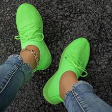 Women's Plain Round Toe Criss-Cross Strap Casual Sports Sneakers - Light Green - View 3