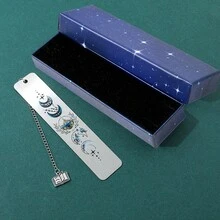 1pc padrão de lua marcadores novidade marcadores de aço inoxidável presentes para amantes de livros, marcadores de leitura presentes de aniversário para amigos da família meninas - Tamanho Único - Ver 8