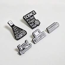 Spille smaltate divertenti con tema della scienza e del caffè, spille con cartoni animati a forma di tigre divertente, accessorio di moda ideale come regalo di compleanno per amici e familiari, da applicare su zaini, cappelli e giacche