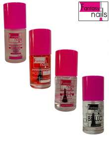 KIT 4 BASICOS FANTASY NAILS ACEITE DE CUTICULA + PH NIVELADOR FANTASY NAILS + TRUE BOND (PRIMER) + BRILLO SELLADOR - Rosa Oxidada - Ver 2