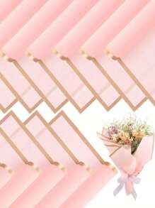 20pcs Flower Wrapping Paper Flower Bouquet Wrapping Paper Sheets With Golden Edge Korean Style Wrapping Paper For DIY Craft Gift Package Decoration Floral Supplies, Wrapping Paper, Tissue Paper, Flower Bouquet Supplies