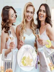 3 件/15 件/套新娘送礼会礼物、伴娘发带求婚礼物，包括花爪夹、缎面发带、欧根纱袋，适用于婚礼、求婚、生日、单身派对和周年纪念礼物 - 彩色 - 查看 6