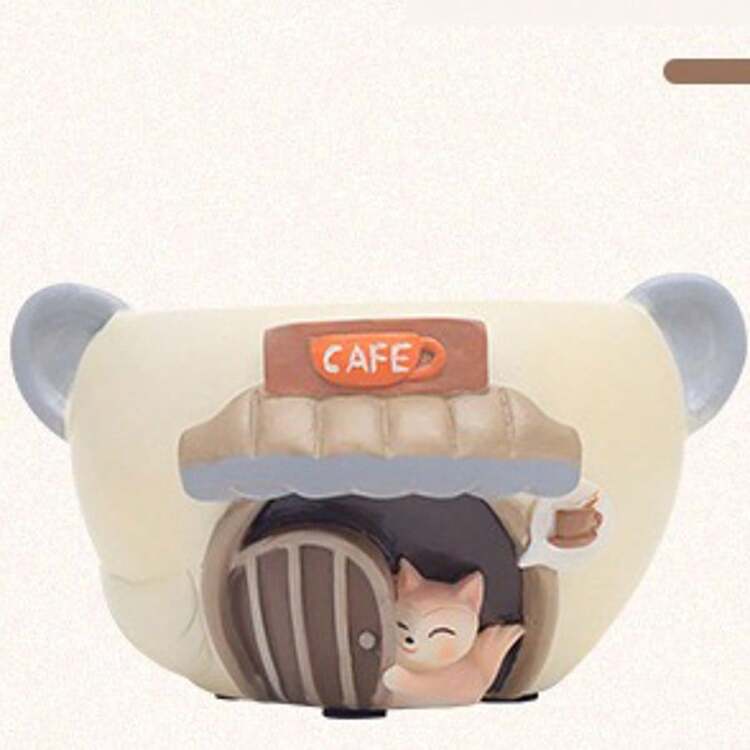 1pc Cartoon Creative Cat & Dog Figurine, Multifunction Home Garden Desktop Decoration Resin Succulent Planter Pot, Pet Memorial Ornament - Multicolor - View 11