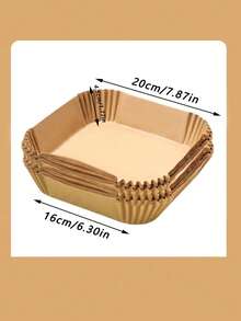 25/50/100 件方形不粘空气炸锅内衬羊皮纸,耐高温防油烘焙垫,一次性空气炸锅纸,空气炸锅烘焙纸,食品纸盘和防油纸,适用于烘焙面包、蛋挞、土豆、海鲜、糕点,防水、防油、耐热、烤箱配件、烘焙工具、厨房小工具、厨房配件,用于烘焙、烹饪微波炉用品 - 方形 - 查看 7