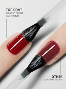 XEJAYI 3pcs 10ml No Wipe Reinforce Gel Top Coat And Base Coat Set - Shine Finish And Long Lasting, Soak Off LED Nail Lamp Gel Base Top Coat Glossy Shine Finish Nail Art Design Gifts For Women - 無色 - 查看 4