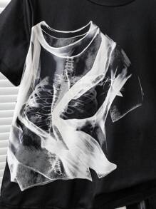 Set composto da maglietta con stampa unica e pantaloncini con stampa a lettere, adatto ai ragazzi, design alla moda e accattivante, tessuto comodo, perfetto per vacanze estive e stile casual