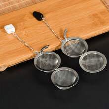Infusor de té asimétrico de de ágata, infusor de té de acero inoxidable 304, infusor de té de malla de acero inoxidable de estilo asimétrico con cadena, para preparar té y sopa, de vuelta al colegio - Multicolor - Ver 2