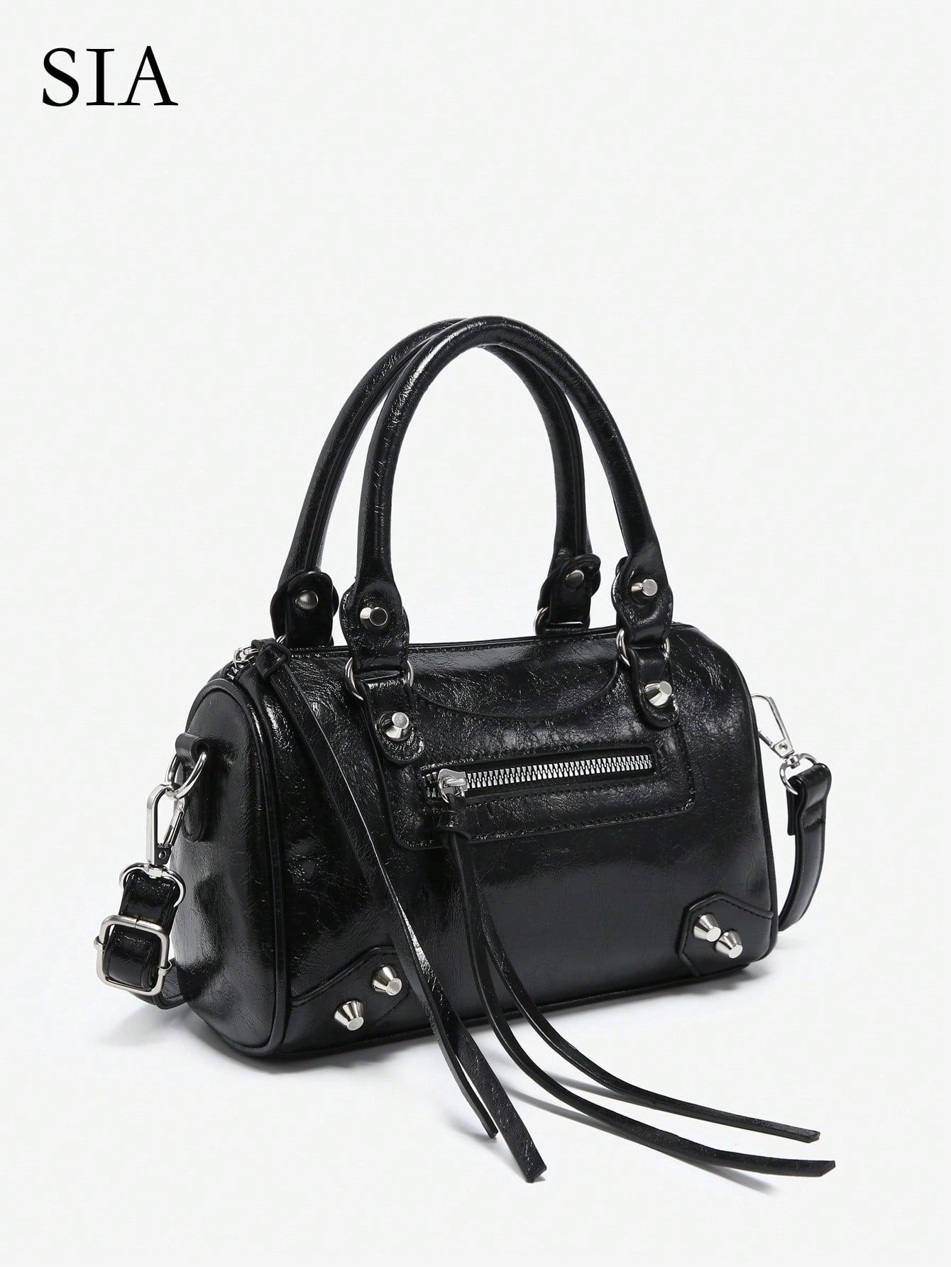 Retro faux leather tote