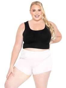 STRETCH IS COMFORT Women's And Plus Size Nylon Booty Shorts | Small - 3X - White - View 3
