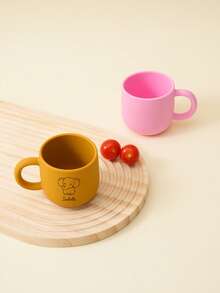 Personalized Custom Name Pattern Silicone Cup, Single Handle Cup, On-Demand Printed Tableware Water Cup, Birthday Gift - Multicolor - View 5
