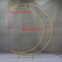 Nova decoração de lua em arco de metal dourado/branco, adequada para casamento, plano de fundo, palco de festa, decoração de casa, noivado, decoração de quarto