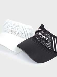 1pc Unisex Letter Embroidered SPORT Baseball Cap, Brimless Crown Top Hat For Men Women Couples Outdoor Running Golf Sports Sun Protection Wide Brim Hat, Suitable For Spring Summer Beach - Multicolor - View 5